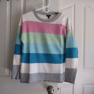 Crew Neck Talbots Pullover Sweater Striped Medium Petite